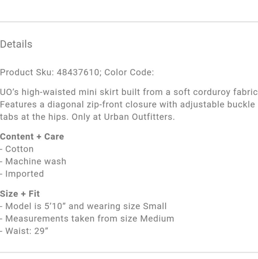 Urban Outfitters Harmony Corduroy Skirt in neutral - Picture 12 of 12